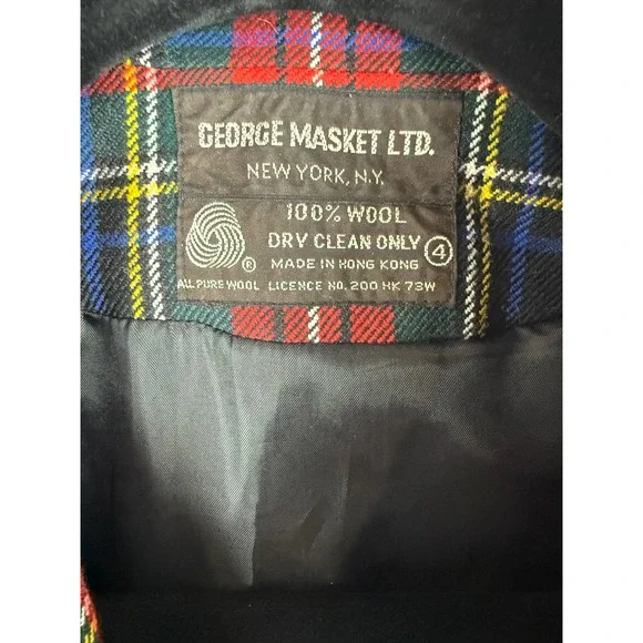 George Masket LTD Vintage Wool Plaid Jacket Full Zip Snap Button Pockets Jacket‎ - Picture 6 of 6